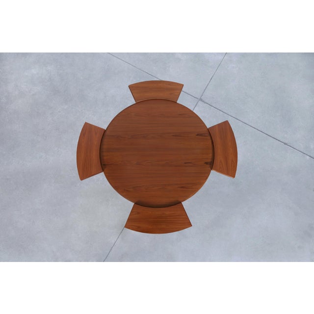 Danish Modern Expanding “Flip-Flap” Dining Table by Dyrlund, 1960s For Sale - Image 9 of 11
