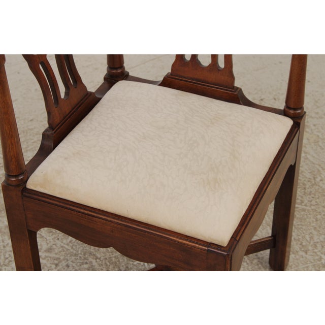 Wood Hickory Chair Company Chippendale Mahogany Corner Chair For Sale - Image 7 of 15
