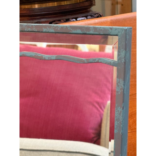 Postmodern Patinated Abstract Wave Wall Mirror For Sale In San Francisco - Image 6 of 11
