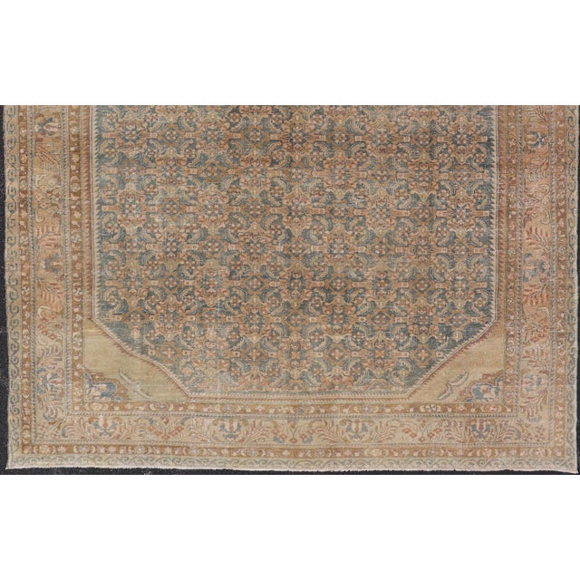 Early 20th Century Antique Persian Lilihan Rug With Soft Blue Field and Allover Floral Design For Sale - Image 5 of 17