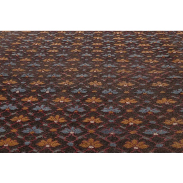 Indian One-of-a-kind 1920s Indian Blue, Gold Beige, Red Handmade Wool Rug For Sale - Image 3 of 4