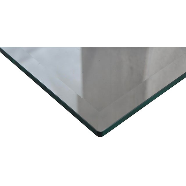 Brass Post Modern Mid Century Travertine Glass and Brass End Table by Artedi Made in Italy C. 1970's For Sale - Image 8 of 11