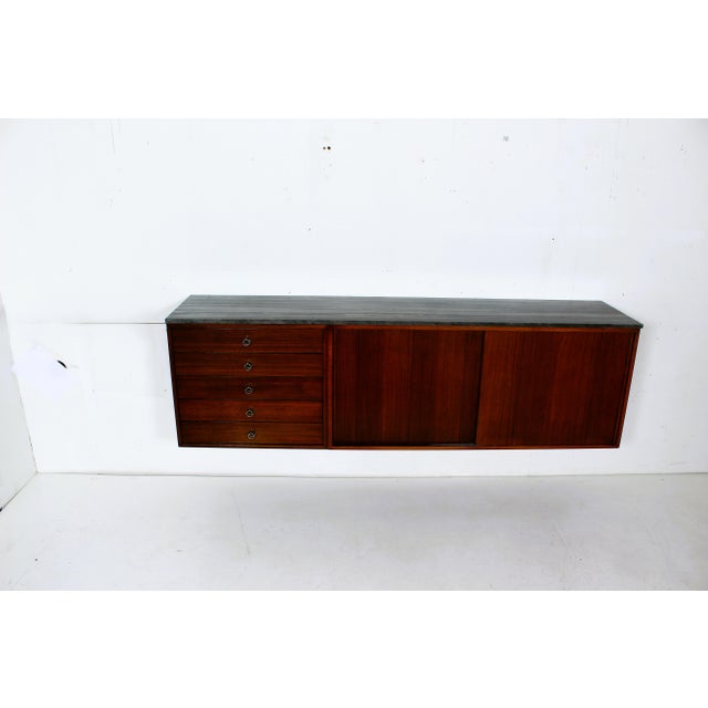 Maroon Floating Side Board by Osvaldo Borsani for Tecno, 1970s For Sale - Image 8 of 15