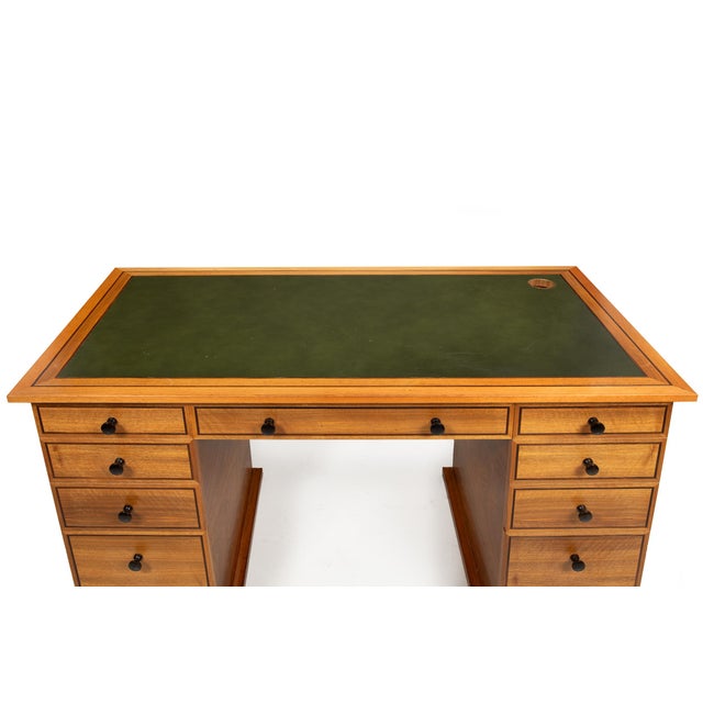 Very Fine English Walnut and Ebony Pedestal Desk by David Linley For Sale - Image 6 of 14