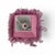 This Daum table lamp combines elegance and originality. It features a pink shade decorated with delicate feathers....