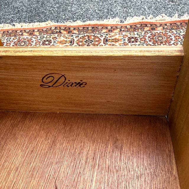 Vintage Dixie Campaigner Collection Campaign Pecan 1 Drawer Nightstand With Open Shelf For Sale In Philadelphia - Image 6 of 14