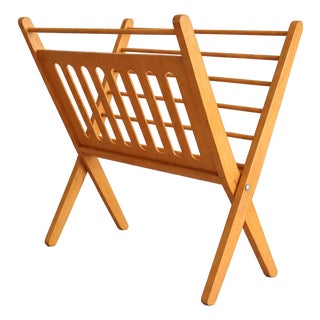 Mid-Century Modern Dutch Beech Folding Magazine Rack by Cees Braakman, 1890s For Sale