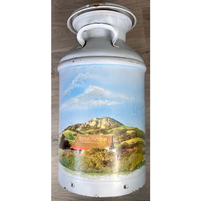 1960s Vintage Metal Milk Can - Dayton, Ohio For Sale - Image 5 of 10