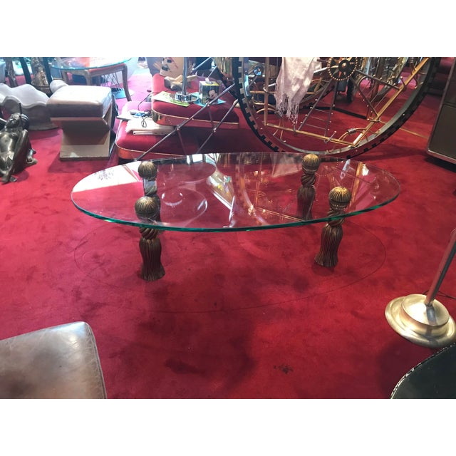 Mid-Century Modern Regency Style Phyllis Morris Tassel Coffee Table For Sale - Image 3 of 8