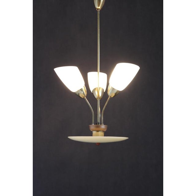 Glass Chandelier attributed to Kamenicky Senov, Former Czechoslovakia, 1960s For Sale - Image 9 of 13