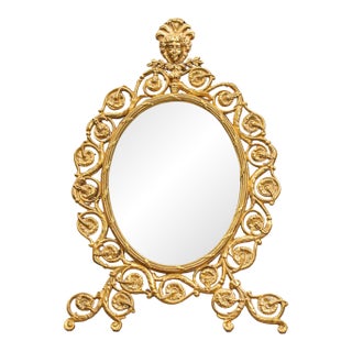 Stunning Large Solid Brass Antique Photo Picture Frame Ornate Art Nouveau Scroll Floral Style For Sale