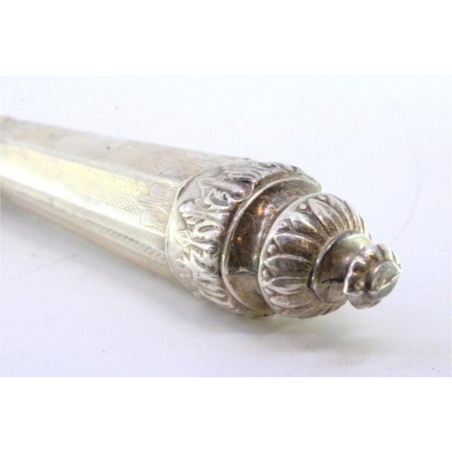 Silver Fish Knife with Acanthus Leaf Inlay For Sale - Image 5 of 6