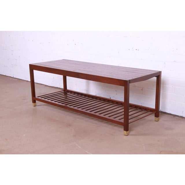 Baker Furniture MidCentury Modern Teak Slat Expanding Coffee Table