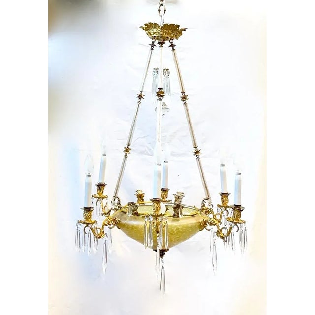 Austrian Acid Glass Chandelier, 1900s For Sale - Image 13 of 13