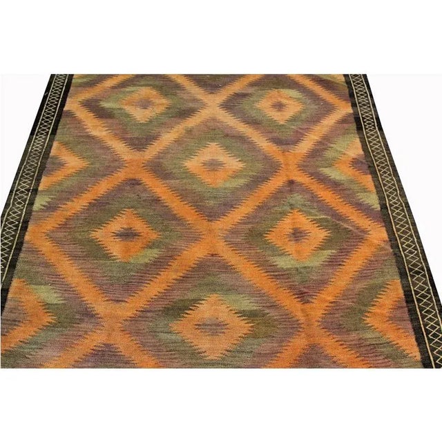 Vintage Handwoven Geometric Swedish Flatweave Rug- 4'9″ × 12' For Sale - Image 4 of 8