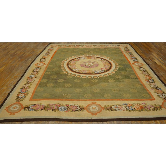 Early 19th Century French Empire Period Aubusson Carpet 8' 8" x 12' 6"- 264 x 381 Antique Aubusson French Medallion Flat...