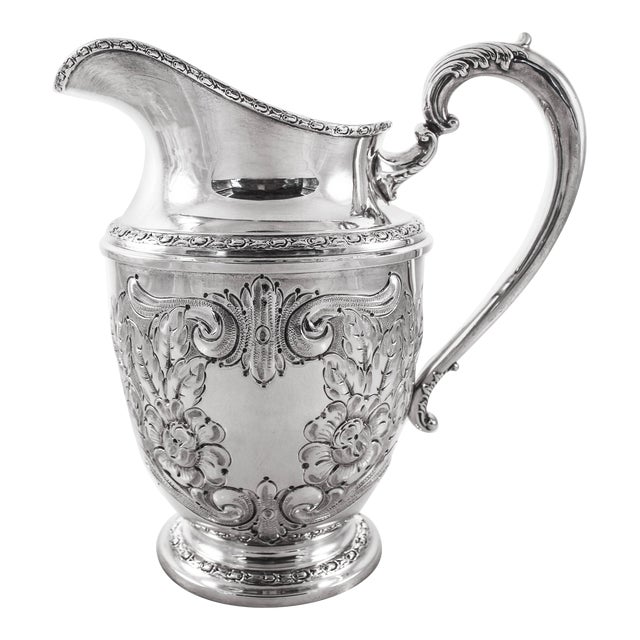 Sterling Water Pitcher, Talisman Rose For Sale