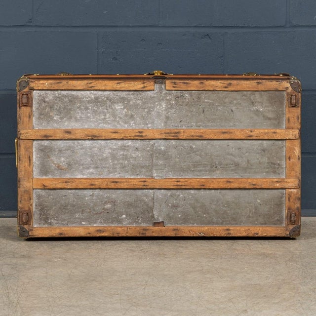 Brown 19th Century Antique Steamer Trunk in Damier Canvas from Louis Vuitton, France For Sale - Image 8 of 18