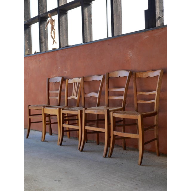 Vintage Mismatched Straw Chairs, 1950s, Set of 5 For Sale - Image 17 of 17