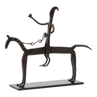 A Bamana Wrought Iron Equestrian Sculpture For Sale