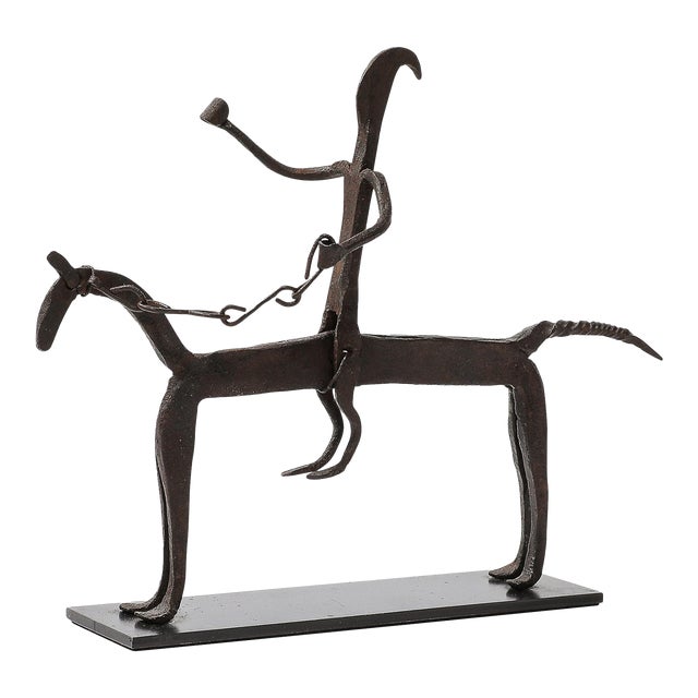A Bamana Wrought Iron Equestrian Sculpture For Sale