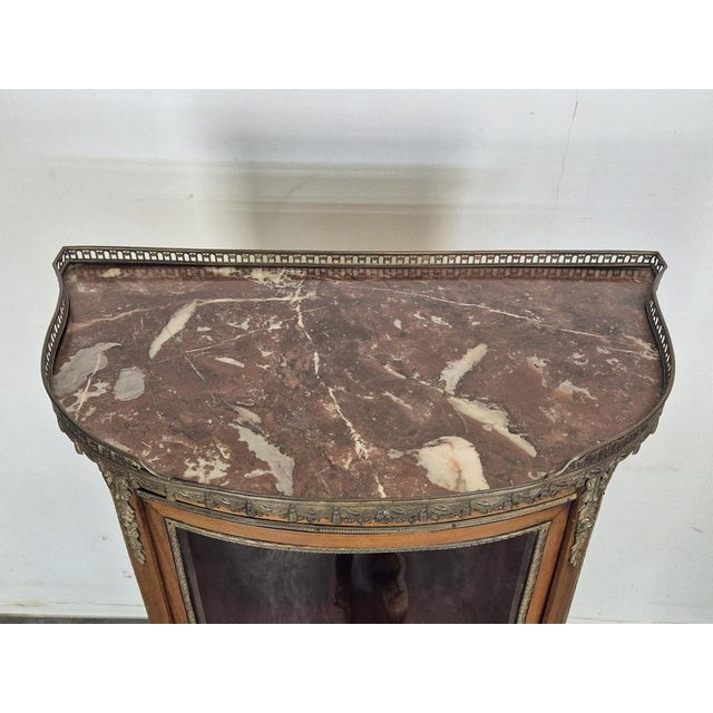 Brown Napoleon III Display Cabinet with Curved Glass For Sale - Image 8 of 11