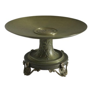1890 Victorian French Solid Bronze Neoclassical Tazza For Sale