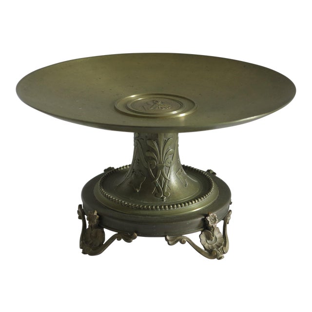 1890 Victorian French Solid Bronze Neoclassical Tazza For Sale