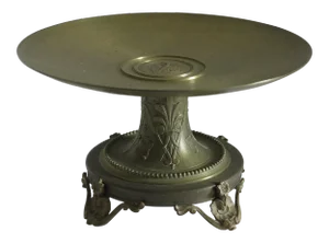 1890 Victorian French Solid Bronze Neoclassical Tazza