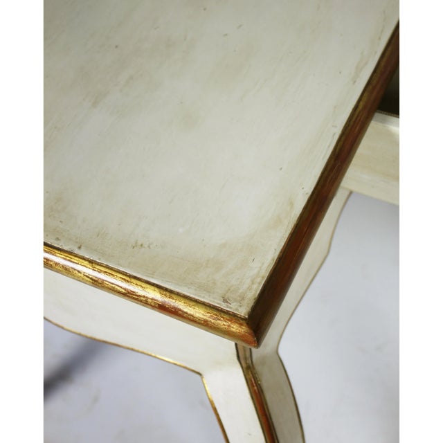 Cream 1990s Vintage Custom Nightstands With Scalloped Apron and Single Drawer - a Pair For Sale - Image 8 of 12