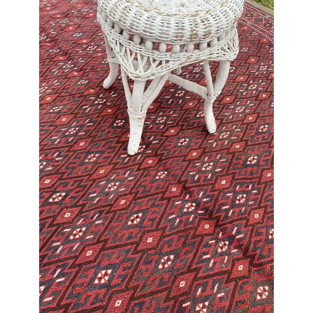 Antique Armenian Handmade Embroidered Soumak Area Rug For Sale - Image 12 of 13