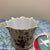 Boho Chic Vintage Floral Porcelain Vase With Scalloped Gilt Rim For Sale - Image 3 of 8