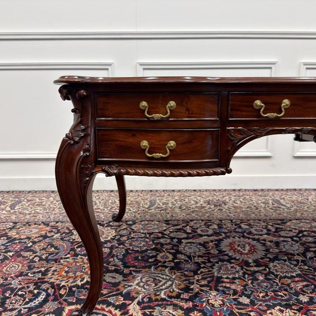 English Writing Desk with Leather Top For Sale - Image 12 of 18