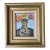 Contemporary Original Alexandra Brown Modernist Still Life Oil Painting With Israeli Wedding Vase Vintage Frame For Sale