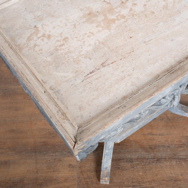 Mid 19th Century 19th Century Swedish Blue Pedestal Side Table For Sale - Image 5 of 11