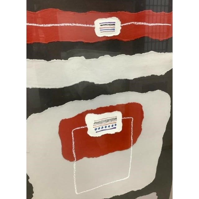 Postmodern Vintage Abstract Mixed Media Collage in Chrome Frame With Hollywood Provenance For Sale - Image 3 of 3