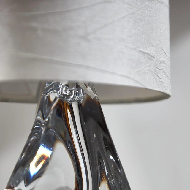 French Crystal Table Lamp by Daum, 1950s For Sale - Image 9 of 13
