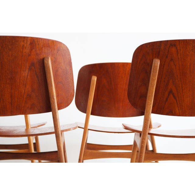 Danish Model 155 Shell Chairs by Børge Mogensen for Soborg, 1950, Set of 6 For Sale - Image 13 of 14