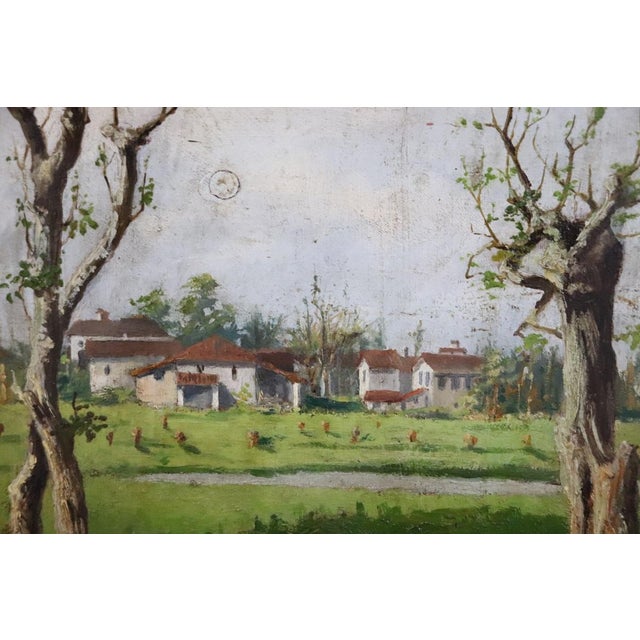 Countryside Landscapes, Oil Paintings on Board, Early 20th Century, Framed, Set of 2 For Sale - Image 4 of 17