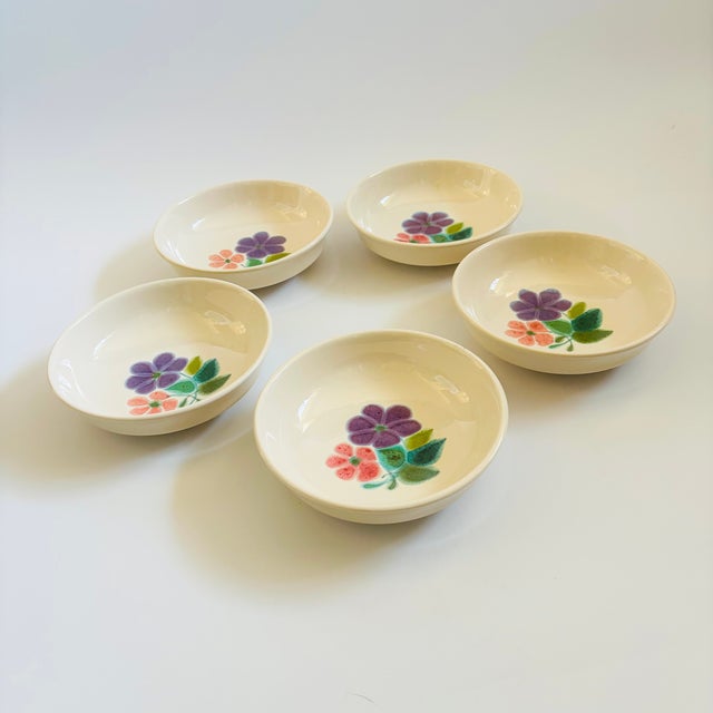 Mid-Century Modern Franciscan Earthenware Floral Bowls - Set of 5 For Sale - Image 3 of 10