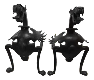 Game of Thrones Hand-Wrought Dragon Andirons