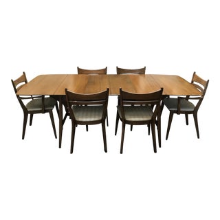 Wonderful Mid-Century Modern Heywood Wakefield Drop-Leaf Dining Set For Sale