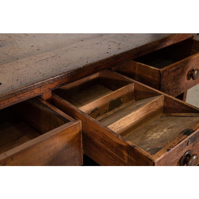English Ebonised Pine Haberdashery Shop Counter with Walnut Top, 1880s For Sale - Image 12 of 18