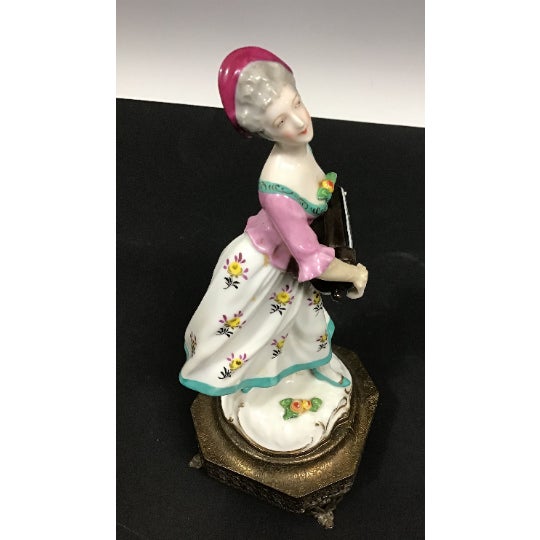 19th Century German Dresden Porcelain Figurines Playing Musical