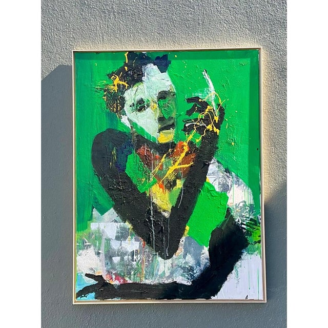 Vintage Abstract Expressionist Original Oil on Canvas For Sale - Image 9 of 12