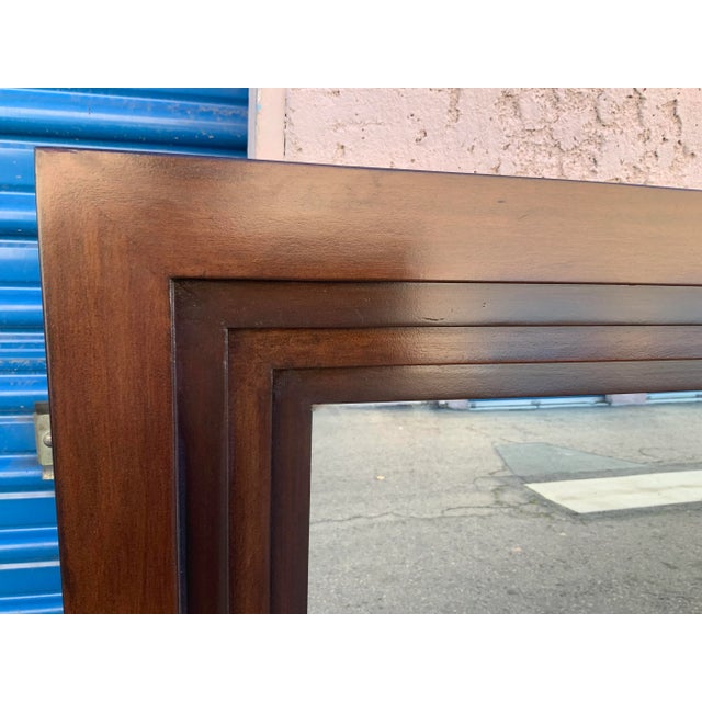 Wood Modern Mirror With Walnut Finish For Sale - Image 7 of 11