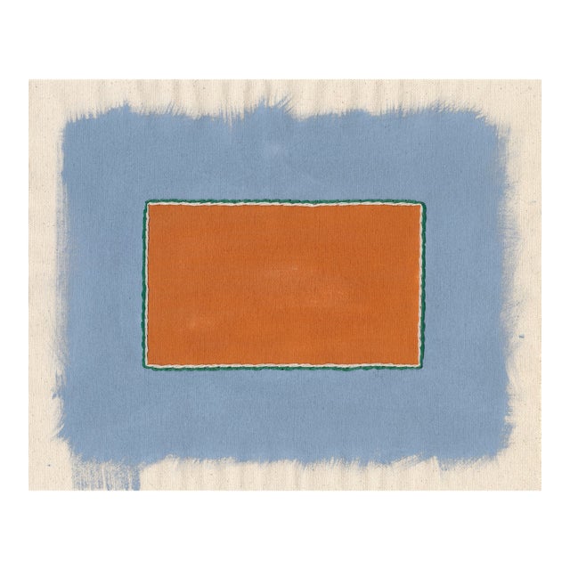 Terracotta and Gray-Blue Abstract Minimalist Art Print, Emily Keating Snyder, 30 X 38 Unframed Print For Sale