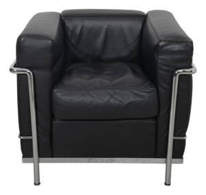 LC2 Chair in Black Leather by Le Corbusier, 2000s