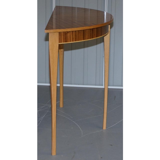 Zebrano Wood Demi-Lune Console Tables from Bevan Funnell, Set of 2 For Sale - Image 11 of 15