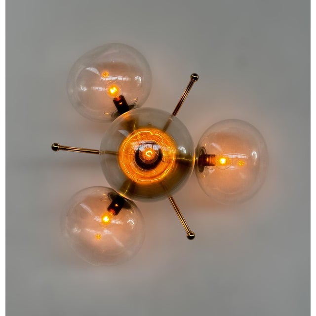 Orchidea Polished Brass Clear Pebble Flush Mount by Fabio LTD For Sale - Image 9 of 9